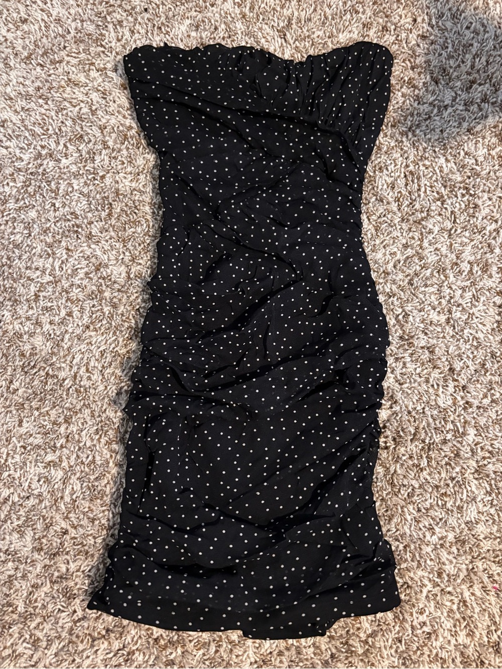 Charlotte Russe Black Polka Dot Strapless Dress